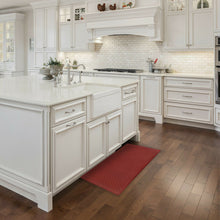 Kate Aurora Heavy Duty Embossed Non Slip Memory Foam Kitchen Mats - 30in W x 18in L, Red