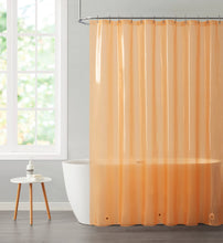 Kate Aurora Transparent Pastel 6 Gauge Hotel Non-Toxic Odor Free PEVA Shower Curtain Liner - Mold & Mildew Resistant - Orange