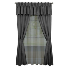 Kate Aurora Complete 6 Piece Attached Custom Jacquard & Sheer Window Curtain Set - 84 in. Long - Charcoal