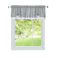 Kate Aurora Country Farmhouse Flax Linen Tie Up Window Valance - 58 in. W x 14 in. L, Gray