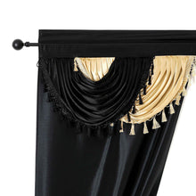Kate Aurora Black & Gold Halloween Complete Attached Rod Pocket Window Curtain Set