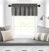 Kate Aurora Coastal Hamptons Living Complete 3 Piece Textured Kitchen Curtain Tier & Valance Set - 24 in. Long - Gray