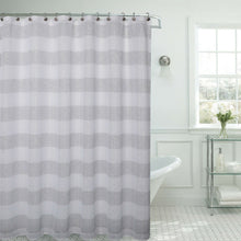 Kate Aurora Seaside Chic Cabana Metallic Striped Fabric Shower Curtains