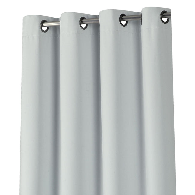 Kate Aurora 2 Piece Soft Cloud Gray Grommet Top 100% Blackout Curtain Panels - 63 in. Long