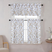 Kate Aurora Complete 3 Piece Rod Pocket Cherry Blossom Cafe Kitchen Curtain Tier & Valance Set - Gold