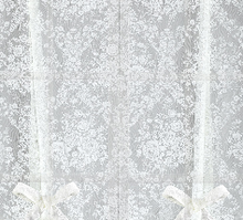 Kate Aurora Country Farmhouse Shabby Chic Floral Lace Tie Up Single Curtain Shade - 42 in. W x 63 in. L, Off White