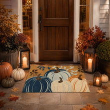 Kate Aurora Fall Harvest Bold Pumpkins Bristled Outdoor Welcome Mat - 18"x30"