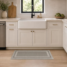 Kate Aurora Ultra Lux Oversized Anti Fatigue Bordered Kitchen Mat With Beveled Edges - 20 in. W x 39 in. L - Beige