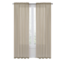 Kate Aurora Basic 2 Pack Sheer Voile Home Window Curtains - 52 in. W x 84 in. L, Antique