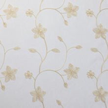 Kate Aurora Jasmine Embroidered 6 Piece Rod Pocket Coordinating Sheer Window Curtain Panels - Champagne