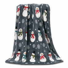 Kate Aurora Ultra Soft & Cozy Christmas Gray Snowman Plush Accent Throw Blanket Cover - 50 in. W x 60 in. L