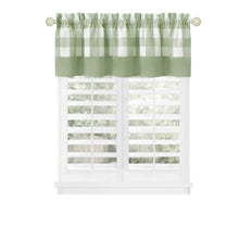 Kate Aurora Modern Farmhouse Buffalo Plaid Checkered Rod Pocket Window Valance - Granny Apple Green