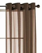 GoodGram Basic Home Grommet Top Sheer Single Window Curtain - 52 in. W x 90 in. L, Brown