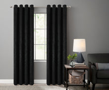 Kate Aurora Modern Art Contemporary 2 Pack Light Filtering Grommet Top Curtains - Black