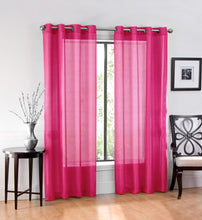 GoodGram Ultra Luxurious Elegant Sheer Grommet Single Curtain Panel - 54 in. W x 84 in. L, Fuchsia