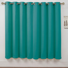 Kate Aurora Set of 2 Thermal Room Darkening Grommet Top Curtains For Small Windows - 63 in. Long - Turquoise