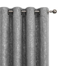 GoodGram Montauk Accents 2 Piece Grommet Top Sparkly Metallic Light Filtering Window Curtains - 63 in. Long - Gray