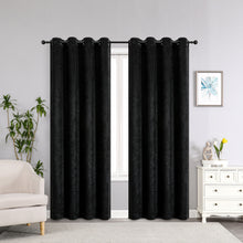 Kate Aurora Modern Art Contemporary 2 Pack Light Filtering Grommet Top Curtains - Black