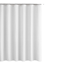 Kate Aurora Spa Collection Modern Waffle Fabric Shower Curtain - Standard Size - White