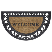 Kate Aurora Bedford Half Circle Welcome Coir Bristled Outdoor All Season Welcome Mat With Rubber Trim - 18"x30"