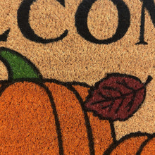 Kate Aurora Fall Autumn Foliage & Pumpkins Bristled Outdoor All Season Welcome Mat - 18"x30"