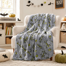 Kate Aurora Halloween Spooky Glow In The Dark Dancing Skeletons Soft & Plush Oversized Throw Blanket - Gray
