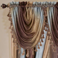GoodGram Ombre Crushed Satin Sheer Single Window Curtains & Valances - 46 in. W x 42 in. L Single Valance, Chocolate