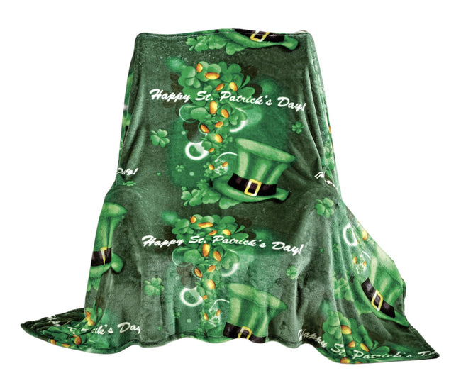 Kate Aurora St. Patrick's Day Shamrock Ultra Soft & Plush Oversized Accent Throw Blanket - 50 In W X 70 In. L