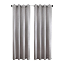 Kate Aurora 1 Piece Priscilla Light Filtering Grommet Top Embossed Leaves Jacquard Window Curtain Panel - Silver