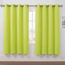 Kate Aurora Set of 2 Thermal Room Darkening Grommet Top Curtains For Small Windows - 63 in. Long - Lime