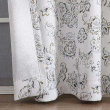 Kate Aurora Bradenton 1 Piece Grommet Top Light Filtering Paisley Floral Window Curtain Panel - Natural