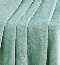 Kate Aurora Floral Ferns Shabby Chic Styled Oversized Ultra Soft & Plush Accent Throw Blanket - Aqua