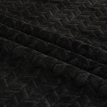 Kate Aurora Herringbone Shag Ultra Soft & Plush Accent Throw Blanket - 50 in. W x 60 in. L - Black