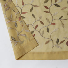Kate Aurora Shabby Sheer Embroidered Complete 3 Piece Floral Rod Pocket Cafe Kitchen Curtain Tier & Valance Set - Golden Yell