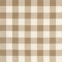 GoodGram Buffalo Check Gingham Custom Window Curtain Treatments - Single Tie-Up Curtain 42 in. W x 63 in. L, Taupe