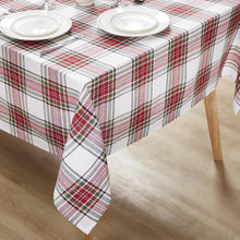Kate Aurora Tis The Season Plaid Gingham Tartan 100% Cotton Fabric Classic Christmas Tablecloth - 60 in. W x 120 in. L