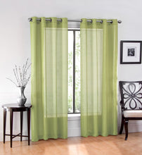 GoodGram Ultra Luxurious Elegant Sheer Grommet Single Curtain Panel - 54 in. W x 84 in. L, Green