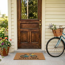 Kate Aurora Spring Bicycle & Bouquet Bristled Coir Outdoor Welcome Mat - 18"x30"