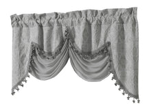 Kate Aurora Georgina Ultra Luxurious Raised Jacquard And Fringed Trimmed Austrian Window Valance