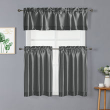 Kate Aurora Parisian Living Complete 3 Piece Lightweight Sheer Cafe Kitchen Curtain Tier & Valance Set - Gray