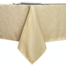 Kate Aurora Diamond Textured Spill And Stain Proof All Purpose Fabric Tablecloth - 60 in. W x 104 in. L (8-10 Chairs), Gold