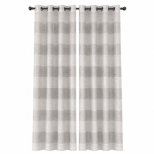 Kate Aurora 2 Piece Metallic Woven Cabana Striped Sheer Grommet Window Curtain Panels