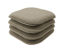 GoodGram Non Slip Chenille Premium Memory Foam Chair Cushions (4 Pack) - 16 in. W x 16 in. L, Taupe