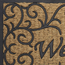 Kate Aurora Welcome Ironwork Designed Coir Bristled Outdoor All Season Welcome Mat With Rubber Trim - 18"x30"