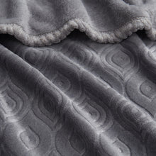 Kate Aurora Ultra Soft & Plush Modern Ogee Fleece Throw Blanket Covers - 50 in. W x 60 in. L - Gray