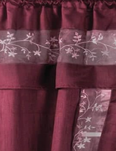 Kate Aurora Complete 5 Pc Window in a Bag Embroidered Floral Country Flax Sheer Curtain & Valance Set - 54 in. W x 84 in. L, 