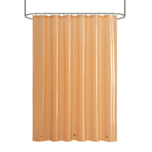 Kate Aurora Transparent Pastel 6 Gauge Hotel Non-Toxic Odor Free PEVA Shower Curtain Liner - Mold & Mildew Resistant - Orange