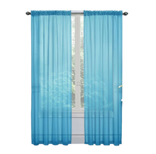 Kate Aurora Basic 2 Pack Sheer Voile Home Window Curtains - 52 in. W x 84 in. L, Turquoise
