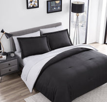 Kate Aurora Dorm Accents Brasilia Reversible 7 Piece Bed in a Bag Comforter & Sheets Set , Black - King