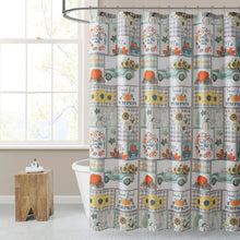 Kate Aurora Autumn Accents Plaid Patchwork Fall Pick Up Trucks & Pumpkin Patch Fabric Shower Curtain - Standard Size
